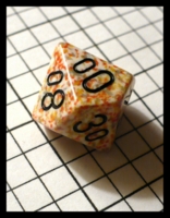 Dice : Dice - 10D - Chessex White Gold and Orange with Black Numerals Granite Opaque Percentile - Ebay Aug 2010